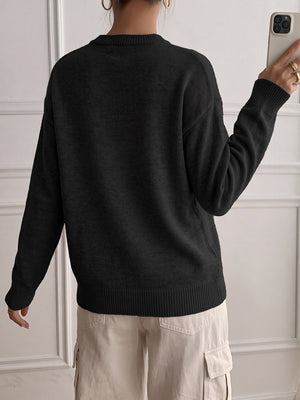 Women’s Oversized Color-Block Layered-Look Knit Sweater