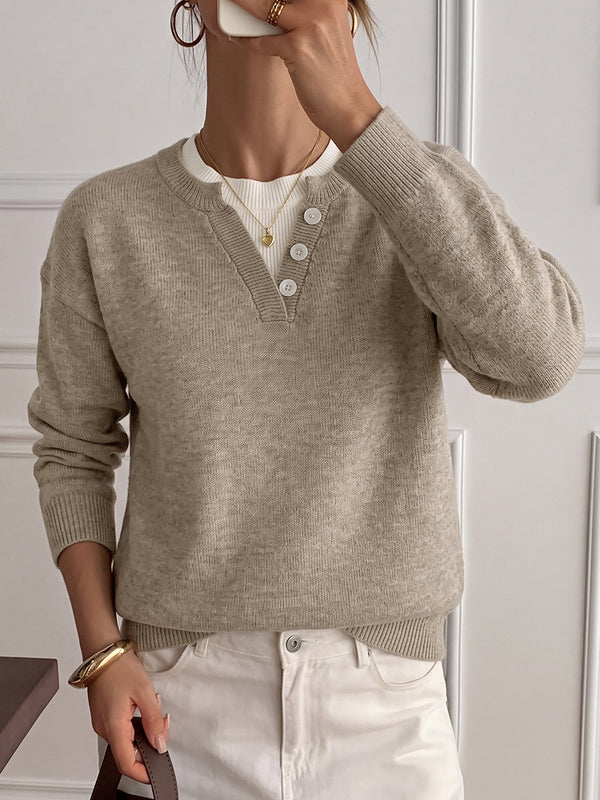 Women’s Oversized Color-Block Layered-Look Knit Sweater