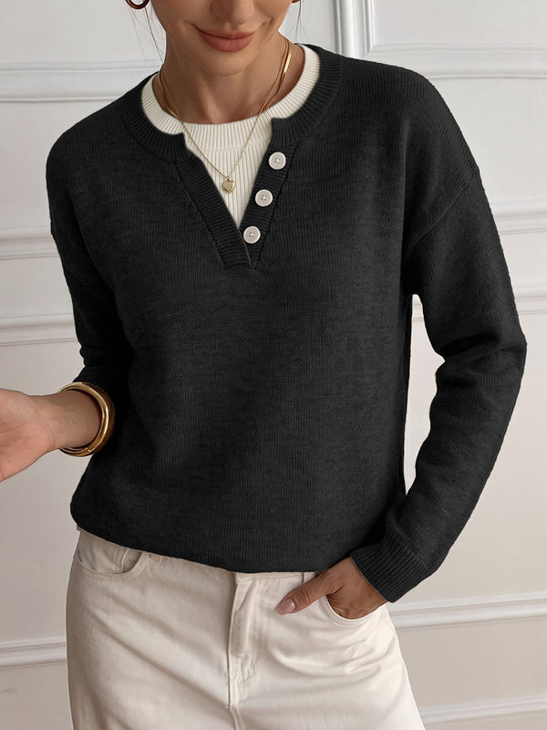 Women’s Oversized Color-Block Layered-Look Knit Sweater