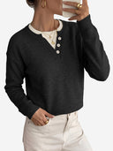 Women’s Oversized Color-Block Layered-Look Knit Sweater