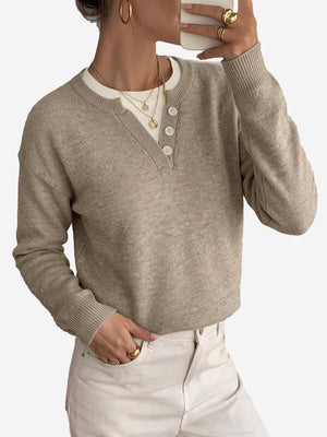 Women’s Oversized Color-Block Layered-Look Knit Sweater