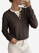 Women’s Oversized Color-Block Layered-Look Knit Sweater