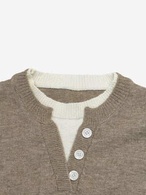 Women’s Oversized Color-Block Layered-Look Knit Sweater