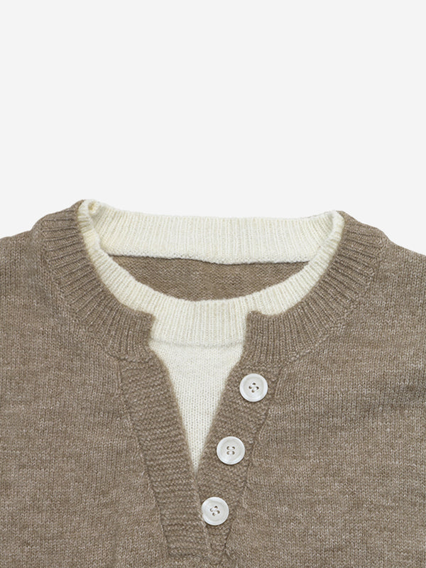 Women’s Oversized Color-Block Layered-Look Knit Sweater