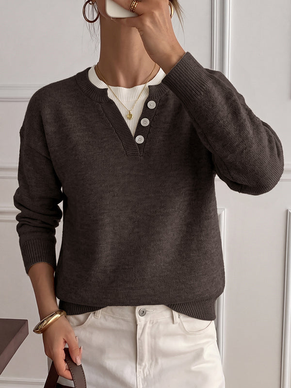 Women’s Oversized Color-Block Layered-Look Knit Sweater