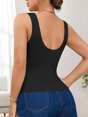 Women's Seamless Shaping Tank Top with Molded Cups Tummy Control and Wide Support Straps
