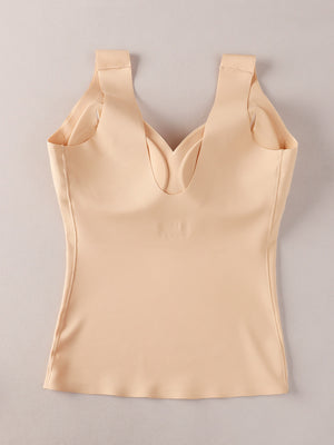 Women's Seamless Shaping Tank Top with Molded Cups Tummy Control and Wide Support Straps