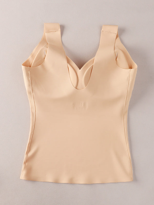 Women's Seamless Shaping Tank Top with Molded Cups Tummy Control and Wide Support Straps