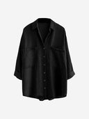 Women’s Soft Lyocell Denim 3/4-Sleeve Button-Up Shirt