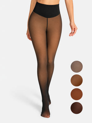 Women’s Magic Fleece-Lined Leggings with Compression Band & One-Seam Design
