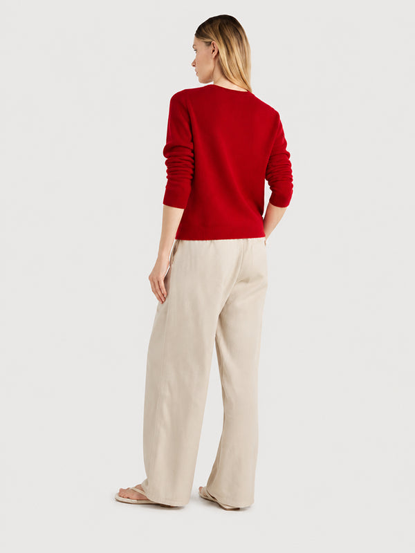 Women's Soft Cashmere Blend Crew Neck Sweater