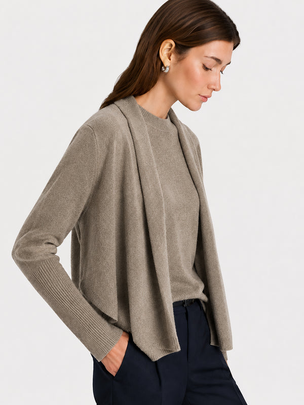 Women’s Luxe Cashmere Batwing Cardigan – Soft Oversized Long Sleeve Knit Sweater