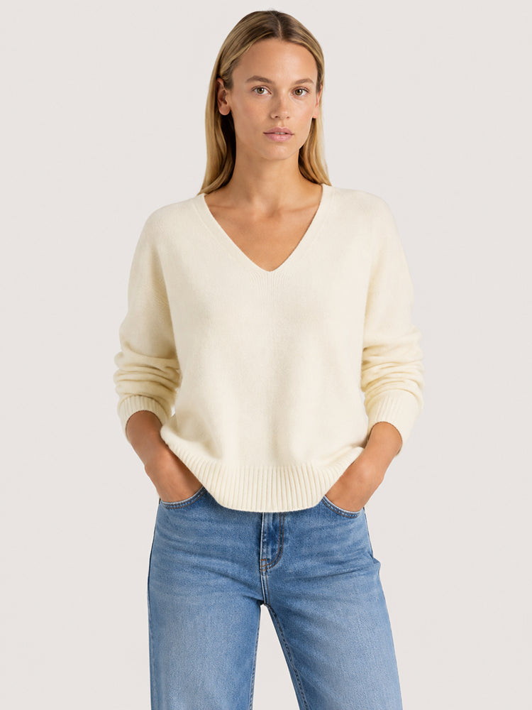 Women's Soft Cashmere V-Neck Knit Sweater