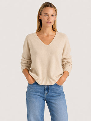 Women's Soft Cashmere V-Neck Knit Sweater