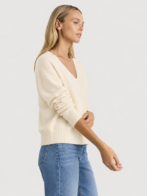 Women's Soft Cashmere V-Neck Knit Sweater