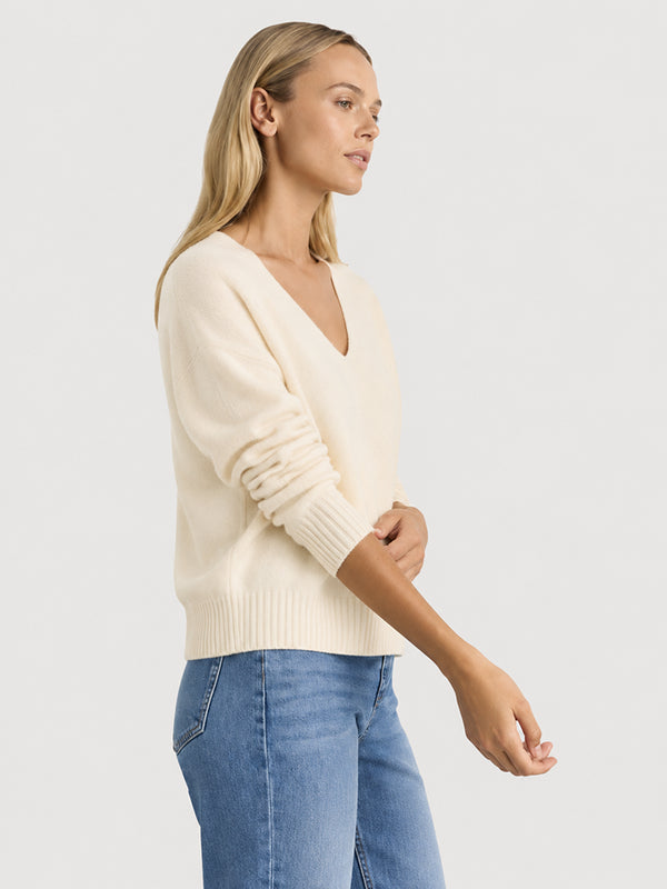 Women's Soft Cashmere V-Neck Knit Sweater