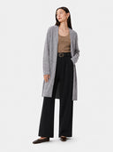 Women’s Cashmere Knit Cardigan – Long Sleeve Open-Front Mid-Length Sweater