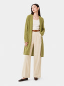 Women’s Cashmere Knit Cardigan – Long Sleeve Open-Front Mid-Length Sweater
