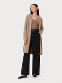 Women’s Cashmere Knit Cardigan – Long Sleeve Open-Front Mid-Length Sweater