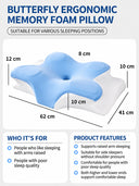 Ergonomic Butterfly Memory Foam Pillow – Contoured Cervical Neck Support Pillow for Adults