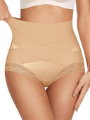 High-Waisted Tummy Control Lace Briefs