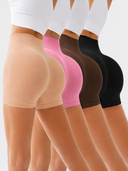 4-Pack Ribbed Butt Lift Shaping Shorts for Women