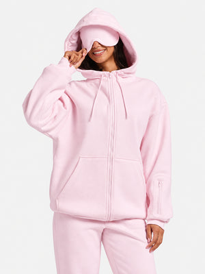 VIP Airplane Mode Travel Zip Hoodie Mega Silk Lined Hood Built In Eye Mask