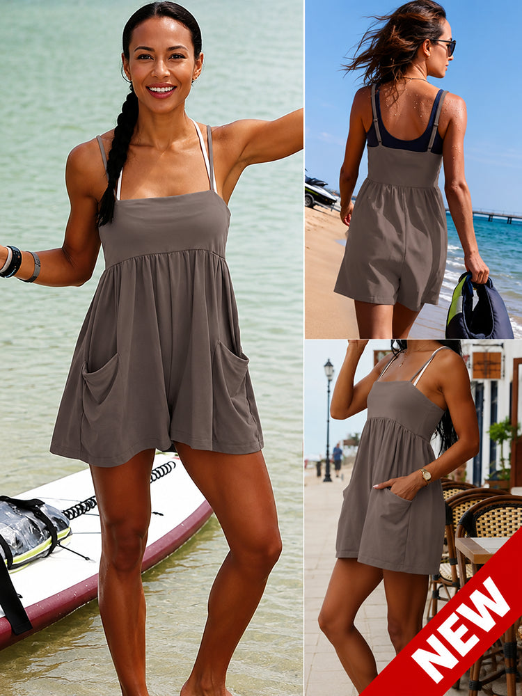 Square Casual Cami Off Shoulder Loose Sports Jumpsuit