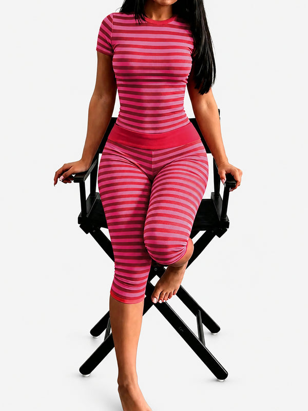 Women’s Chic & Versatile Striped Casual Two-Piece Set