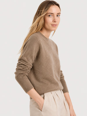 Women's Soft Cashmere Blend Crew Neck Sweater