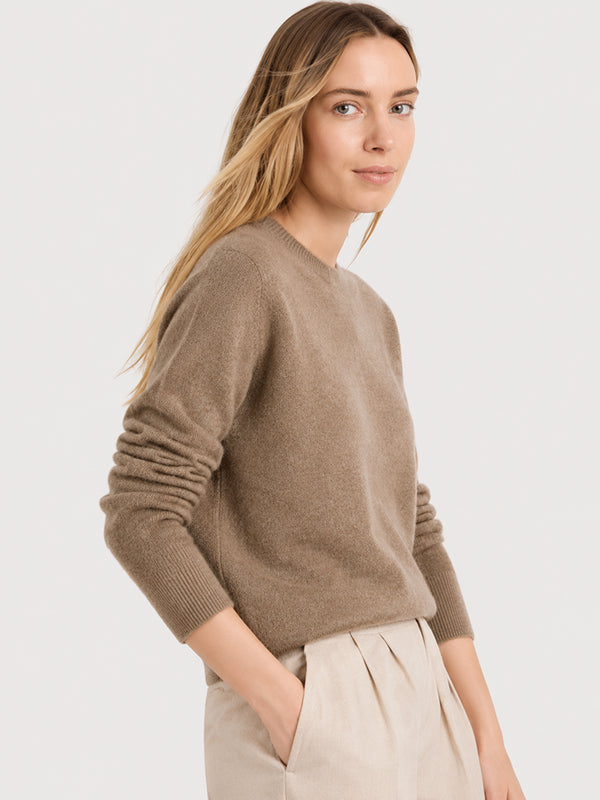 Women's Soft Cashmere Blend Crew Neck Sweater