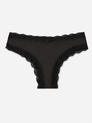 7-Pack Leopard Lace Thong Panties for Women – Sexy Low Rise Breathable Underwear with Romantic Bow Detail, Soft Stretch Everyday Comfort