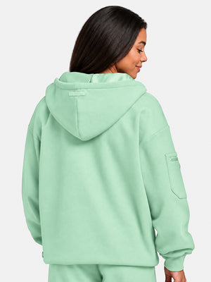 VIP Airplane Mode Travel Zip Hoodie Mega Silk Lined Hood Built In Eye Mask