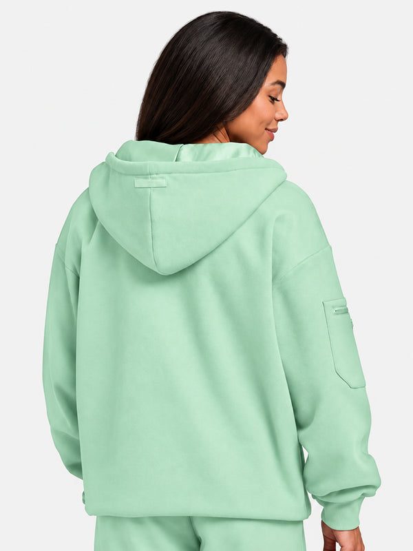 VIP Airplane Mode Travel Zip Hoodie Mega Silk Lined Hood Built In Eye Mask