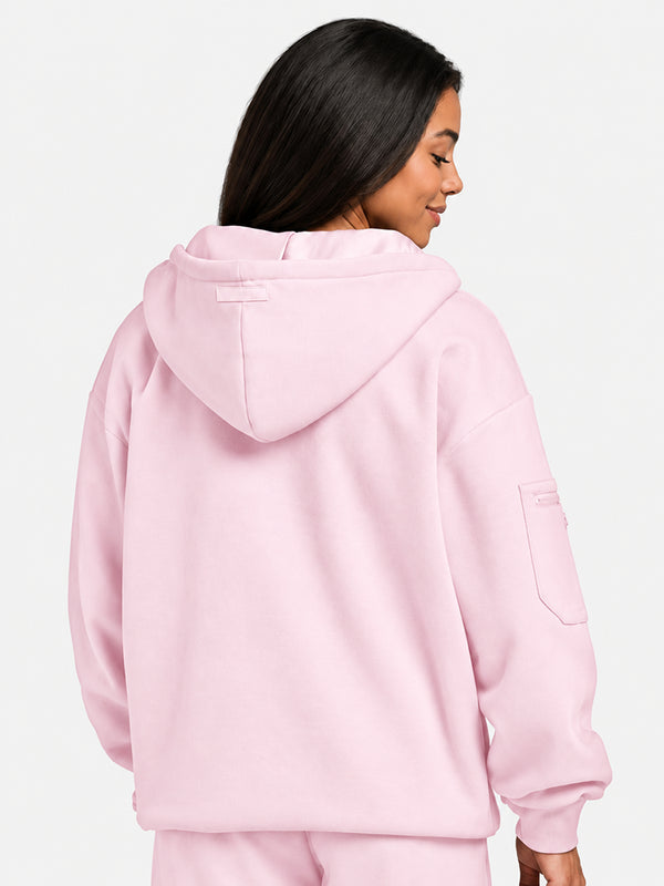 VIP Airplane Mode Travel Zip Hoodie Mega Silk Lined Hood Built In Eye Mask
