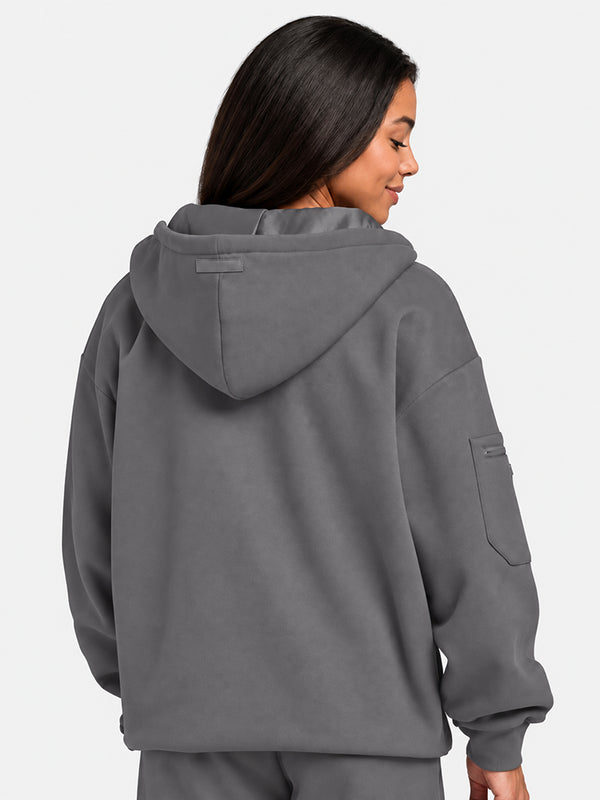 VIP Airplane Mode Travel Zip Hoodie Mega Silk Lined Hood Built In Eye Mask