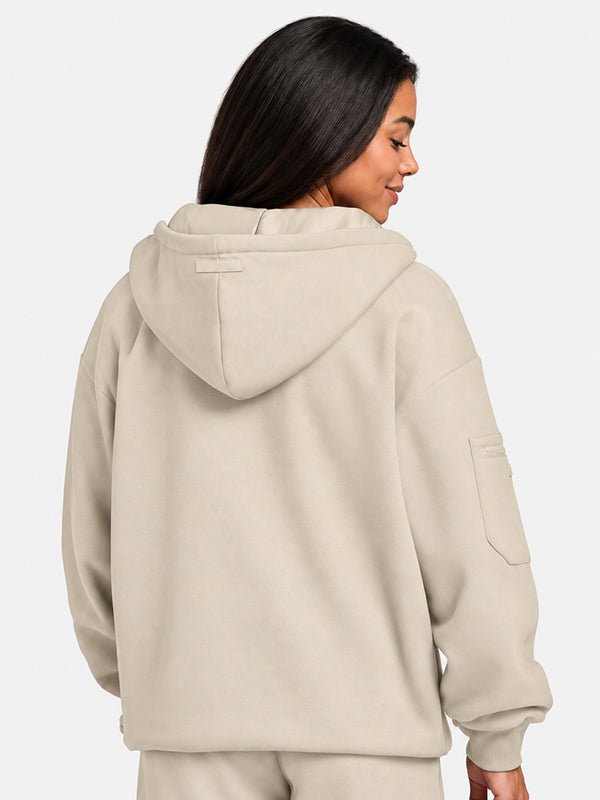 VIP Airplane Mode Travel Zip Hoodie Mega Silk Lined Hood Built In Eye Mask