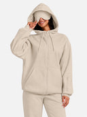 VIP Airplane Mode Travel Zip Hoodie Mega Silk Lined Hood Built In Eye Mask