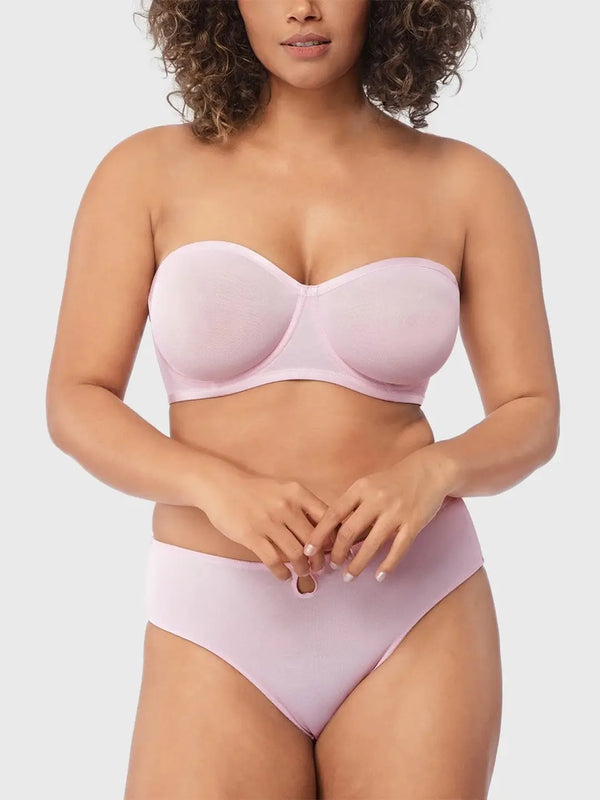 Sheer Mesh Unlined Underwire Strapless Balconette Bra