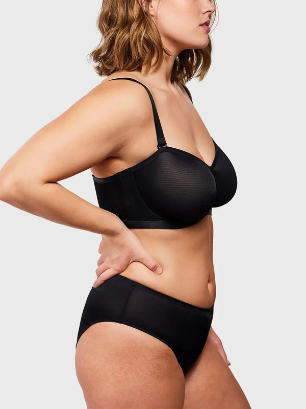 Sheer Mesh Unlined Underwire Strapless Balconette Bra