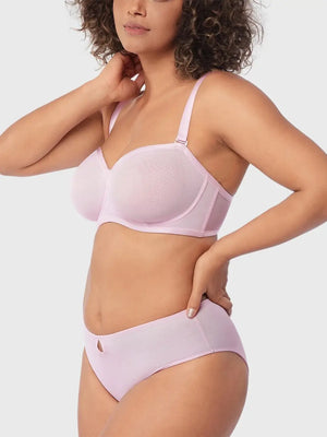 Sheer Mesh Unlined Underwire Strapless Balconette Bra