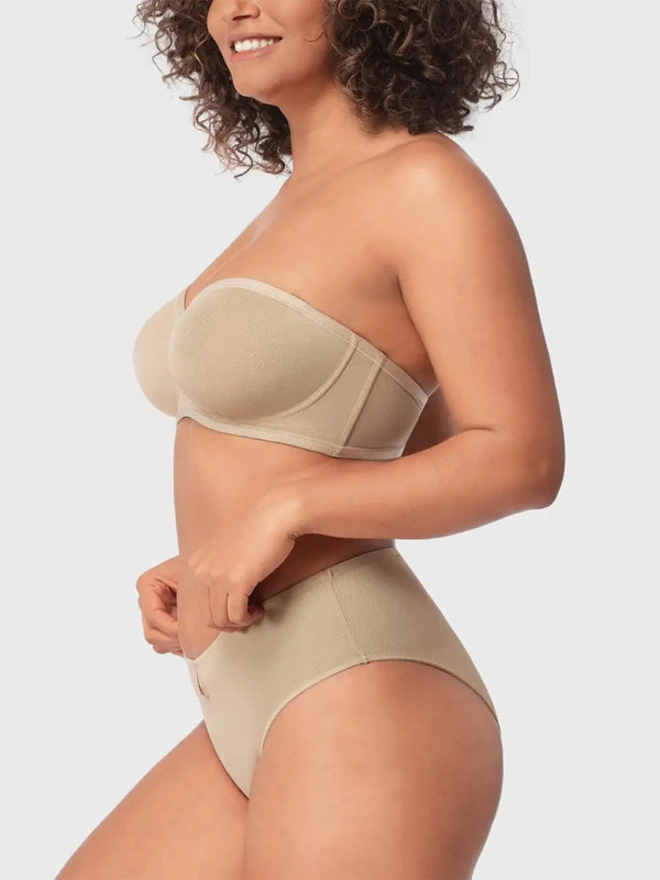 Sheer Mesh Unlined Underwire Strapless Balconette Bra