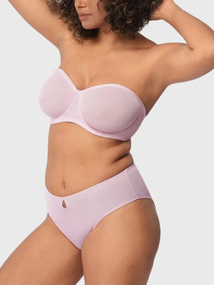 Sheer Mesh Unlined Underwire Strapless Balconette Bra