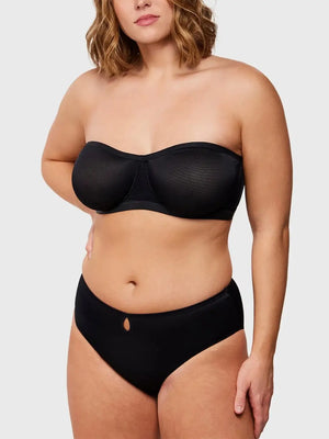 Sheer Mesh Unlined Underwire Strapless Balconette Bra