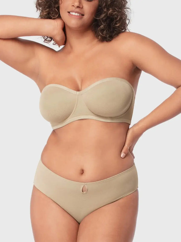 Sheer Mesh Unlined Underwire Strapless Balconette Bra