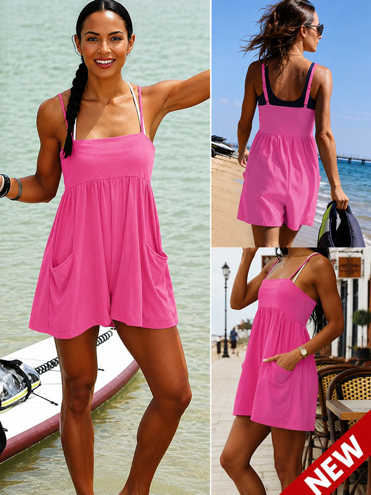 Square Casual Cami Off Shoulder Loose Sports Jumpsuit