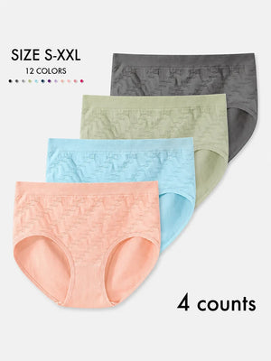 Women’s Seamless Cotton Briefs Multi-Pack – Breathable Mid-Waist Cheeky Panties, Soft Minimalist Everyday Underwear (4–12Pack Options)