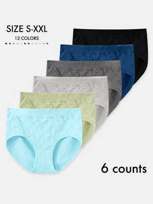 Women’s Seamless Cotton Briefs Multi-Pack – Breathable Mid-Waist Cheeky Panties, Soft Minimalist Everyday Underwear (4–12Pack Options)