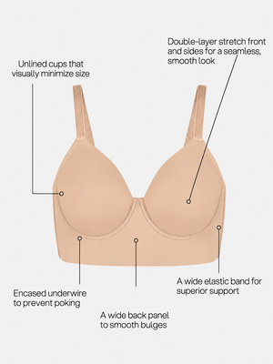 Seamless Supportive Plus Size Full Coverage Lycra Longline Bra