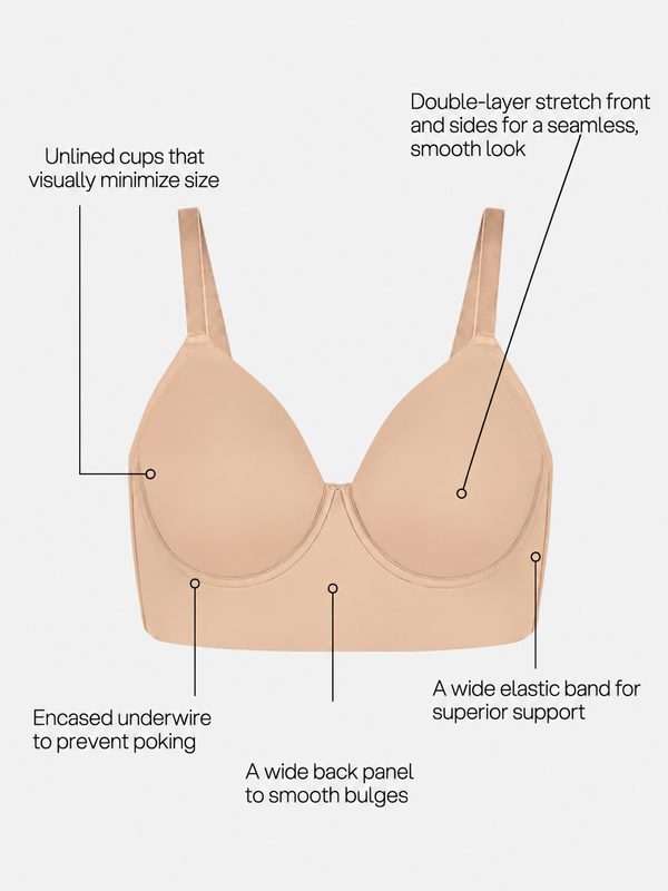 Seamless Supportive Plus Size Full Coverage Lycra Longline Bra